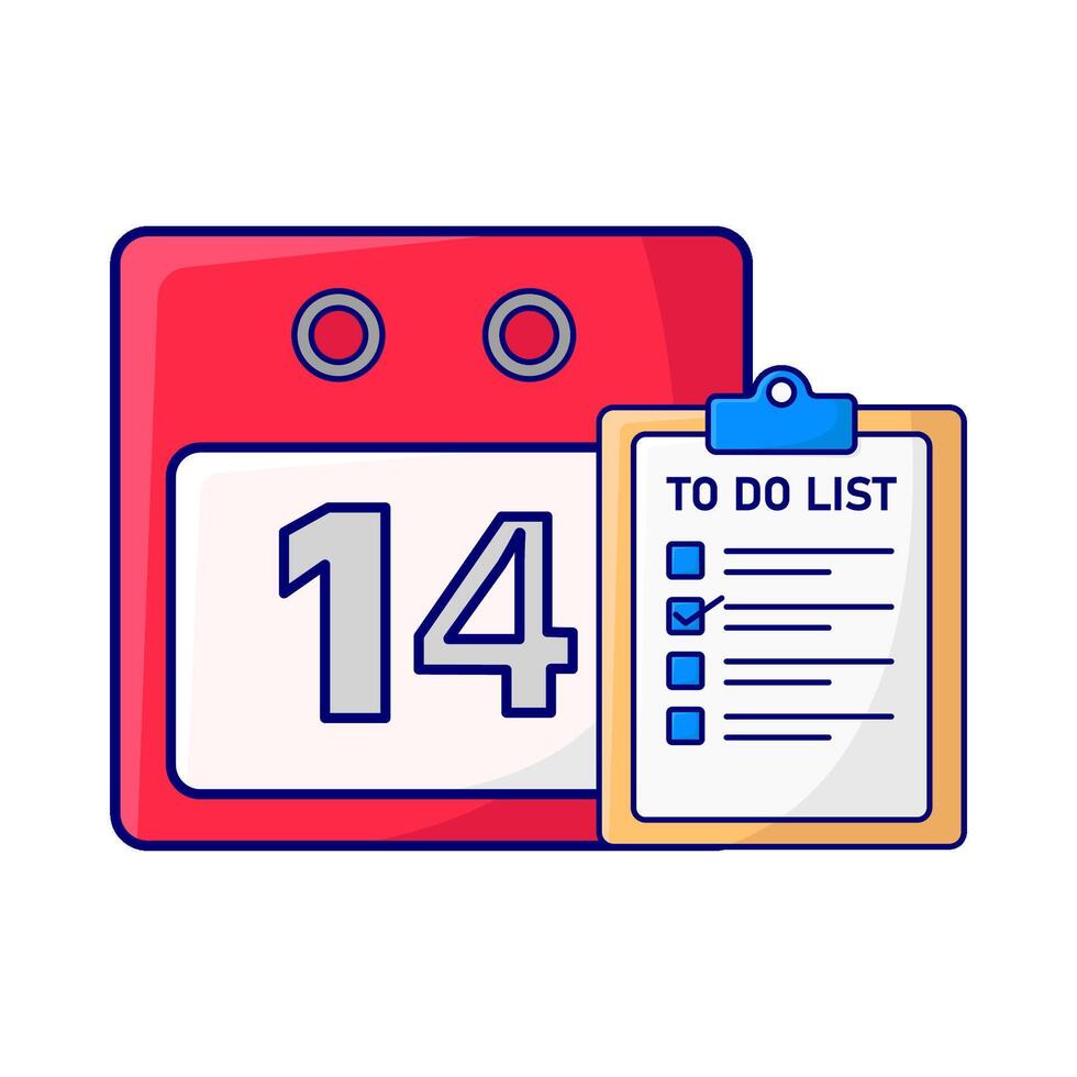 calendar with to do list illustration vector