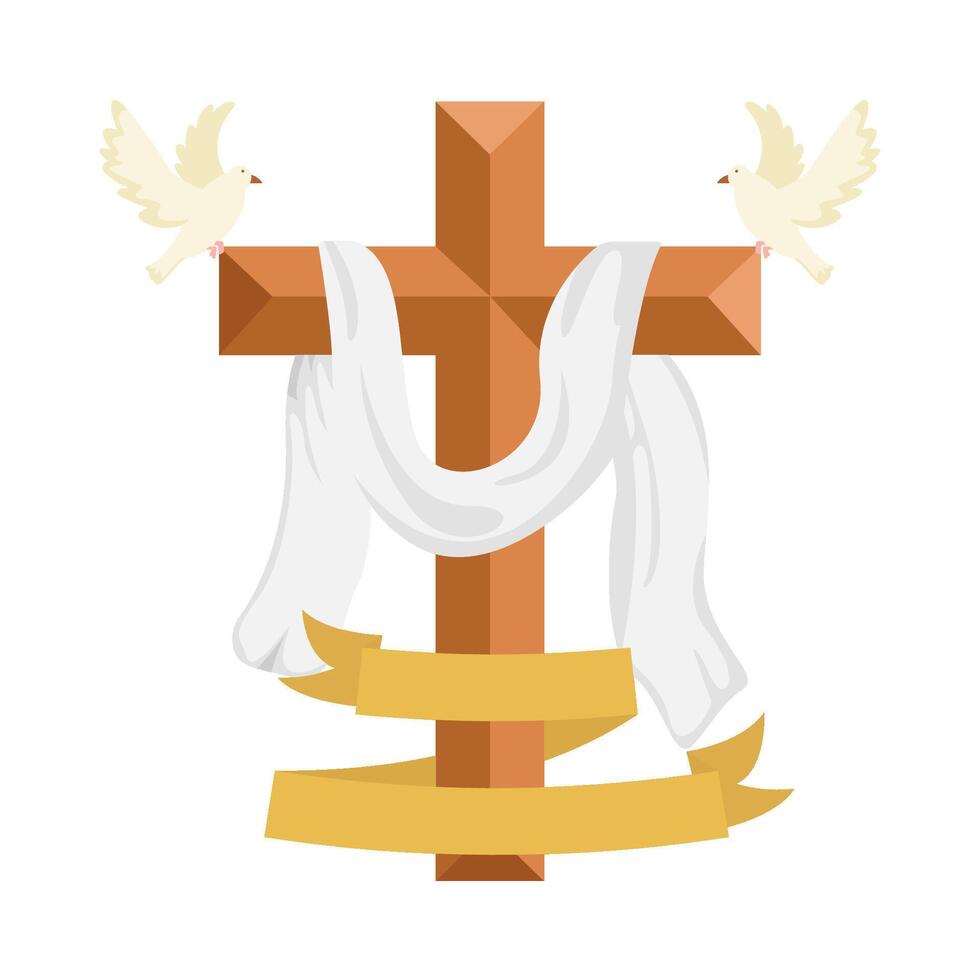 christian cross religious  illustration vector