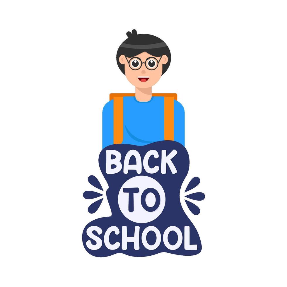 back to school text  with  student illustration vector