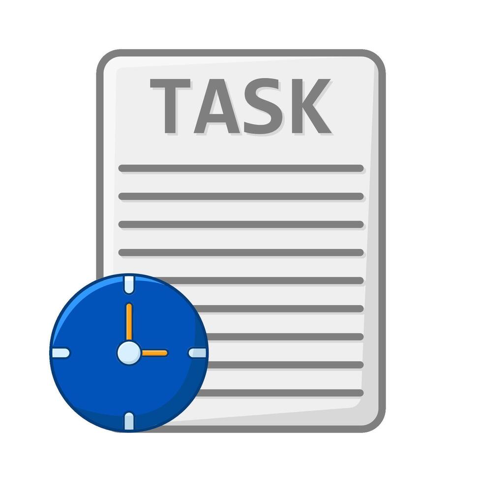 task paper with time illustration vector