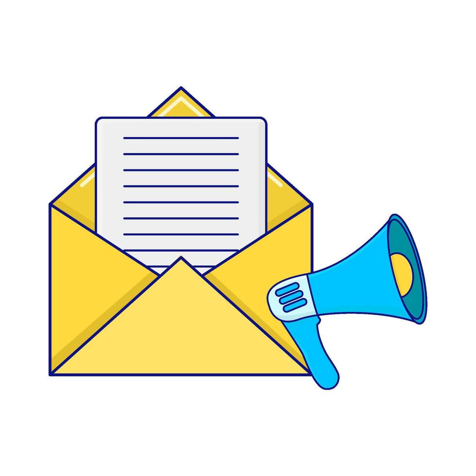file in mail with megaphone illustration vector