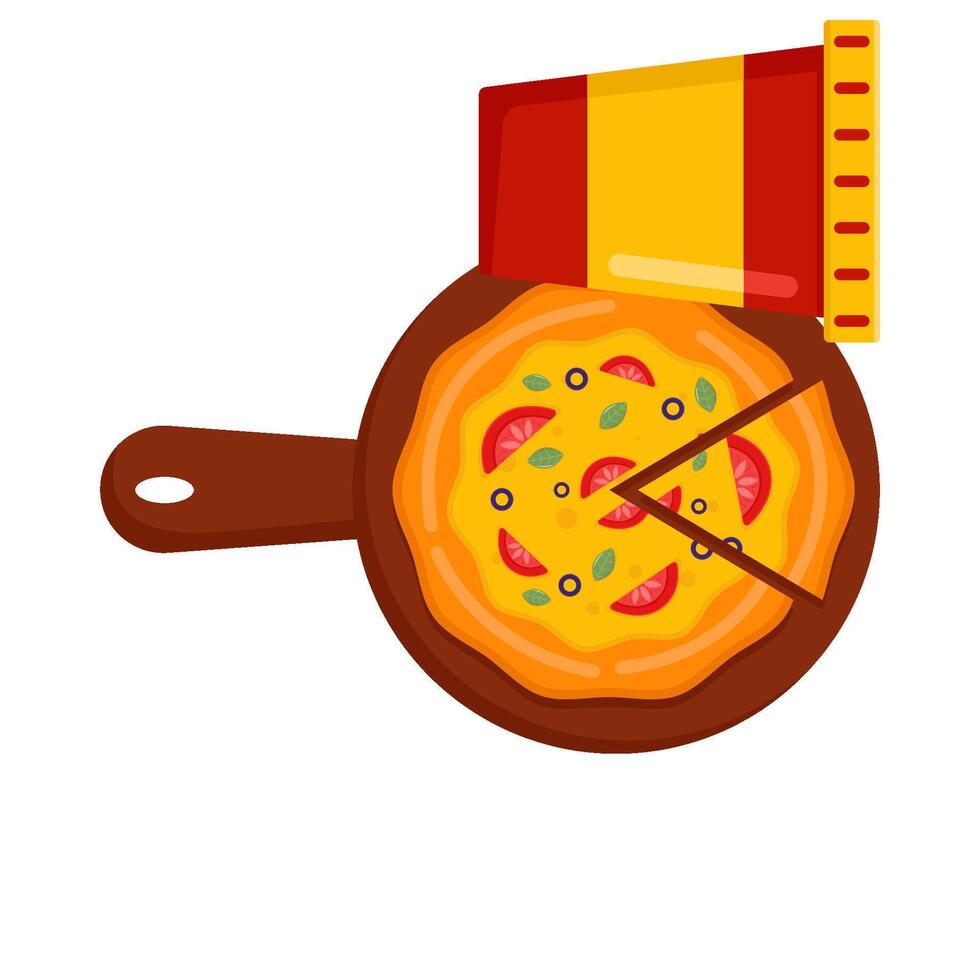 Illustration of pizza and soda vector