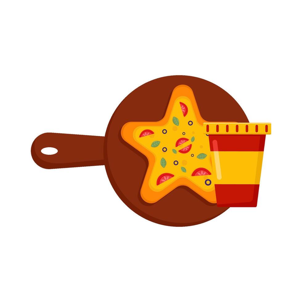 Illustration of pizza and soda vector