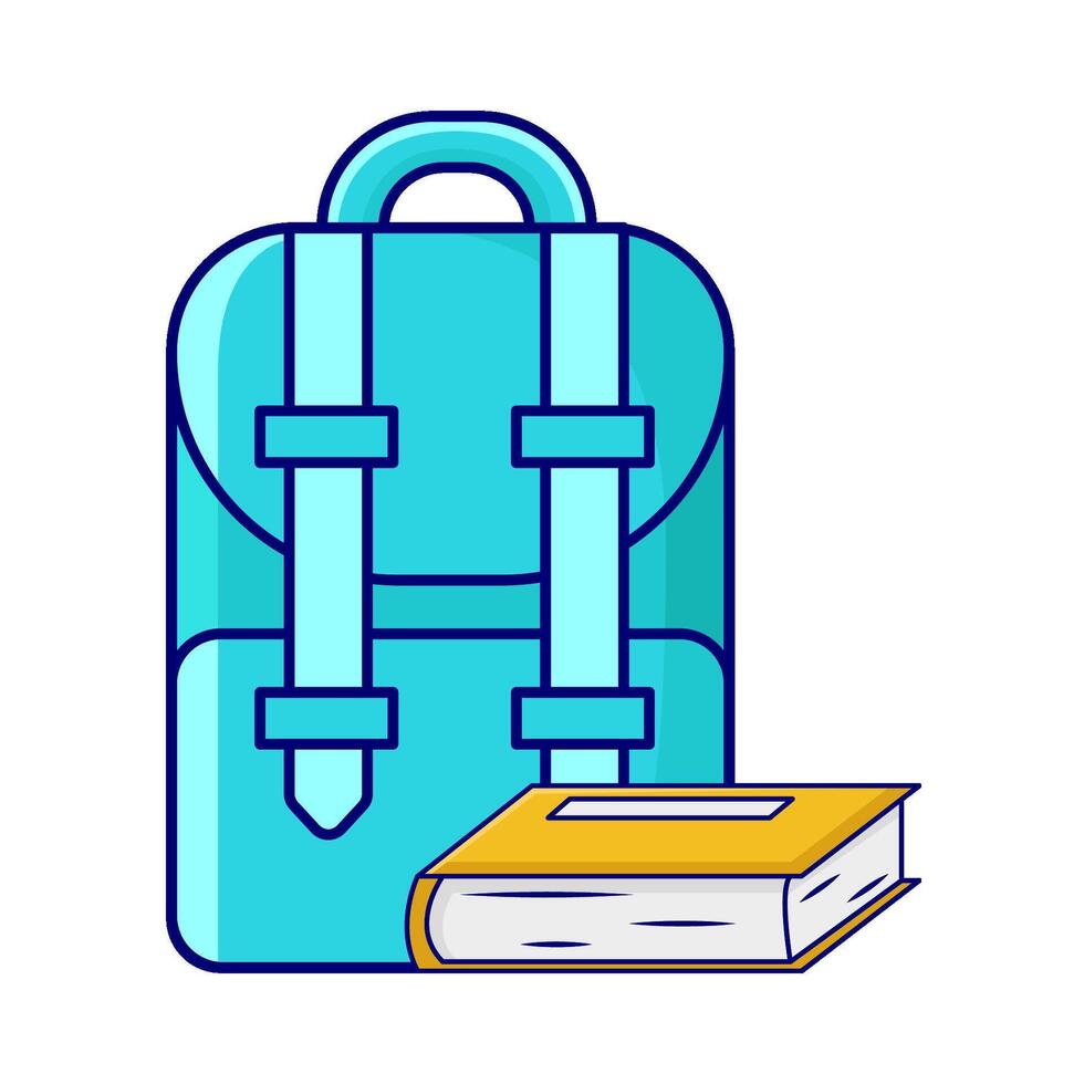 backpack school with book illustration vector