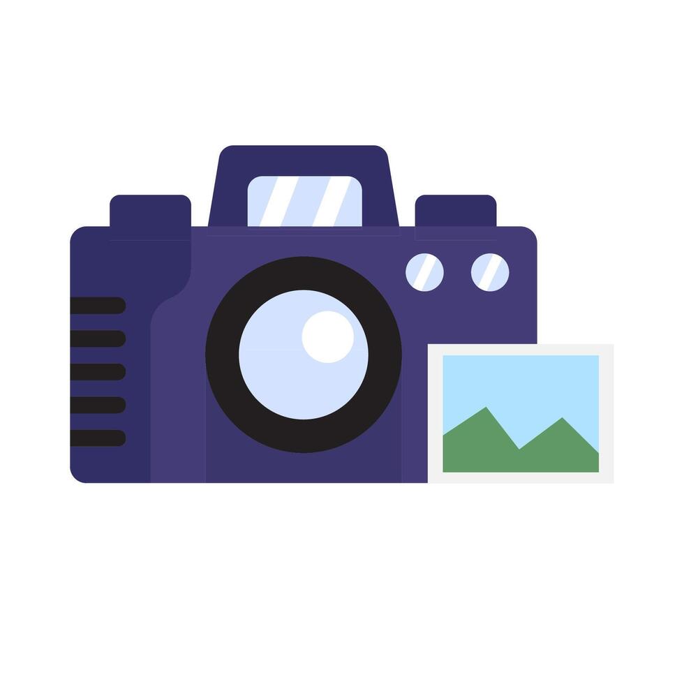camera photo with picture illustration vector