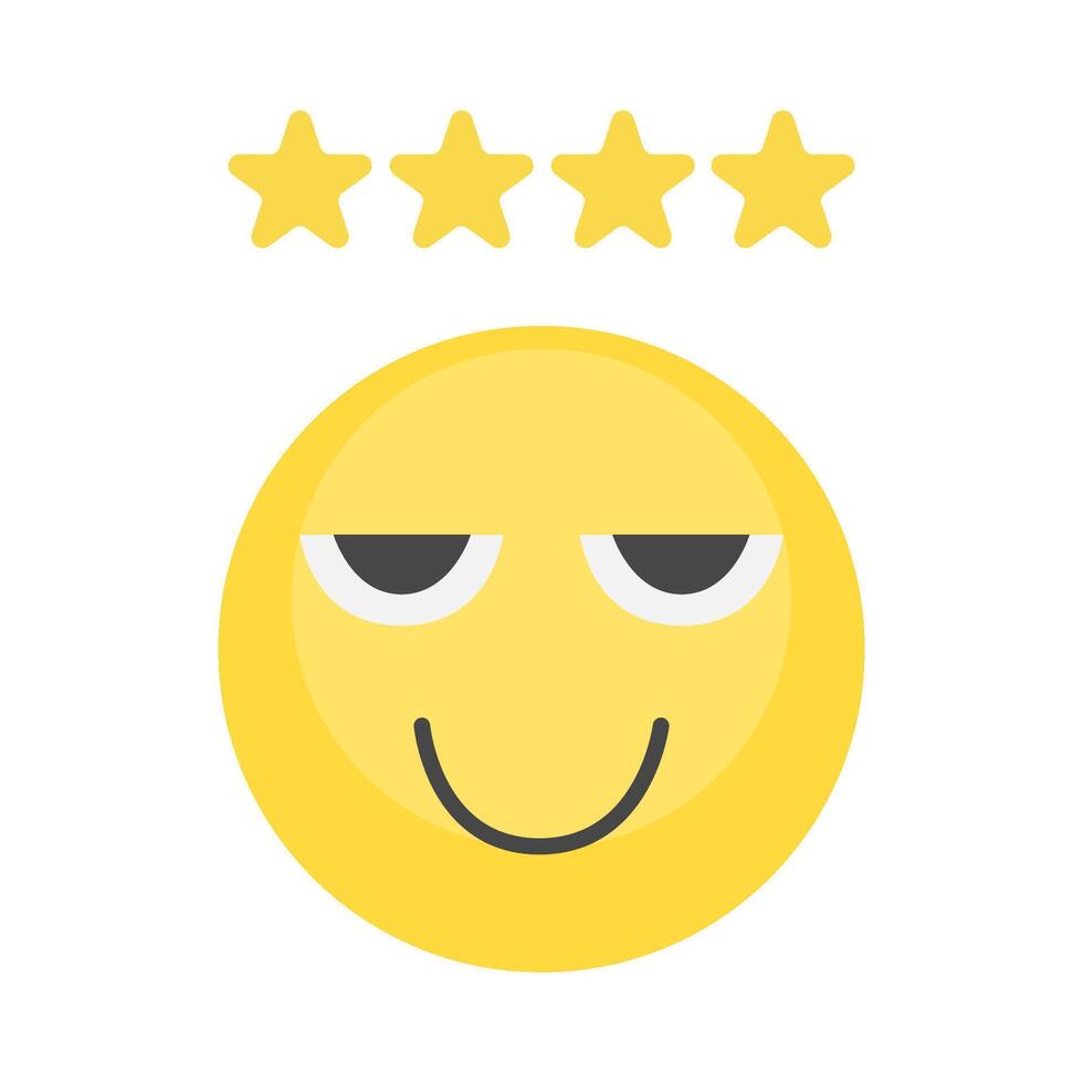 review star with emoji illustration vector