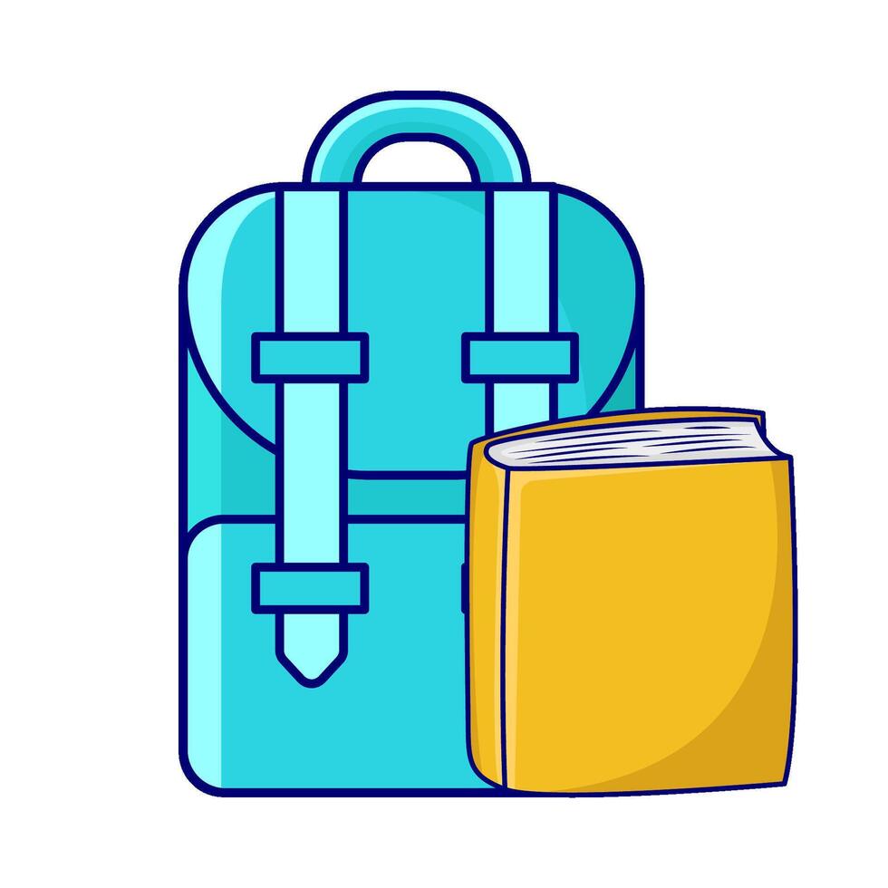 backpack school with book illustration vector