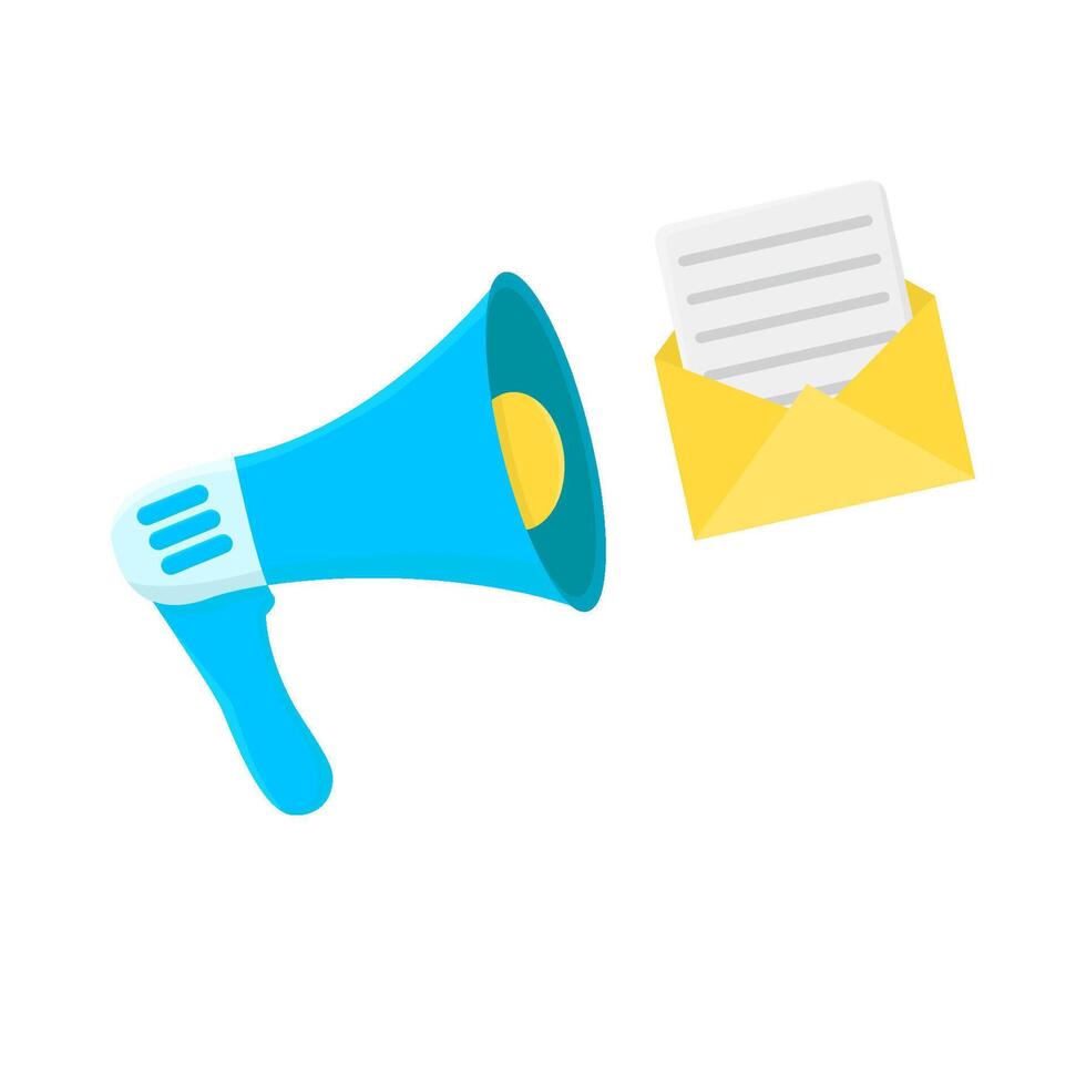 megaphone with mail illustration vector