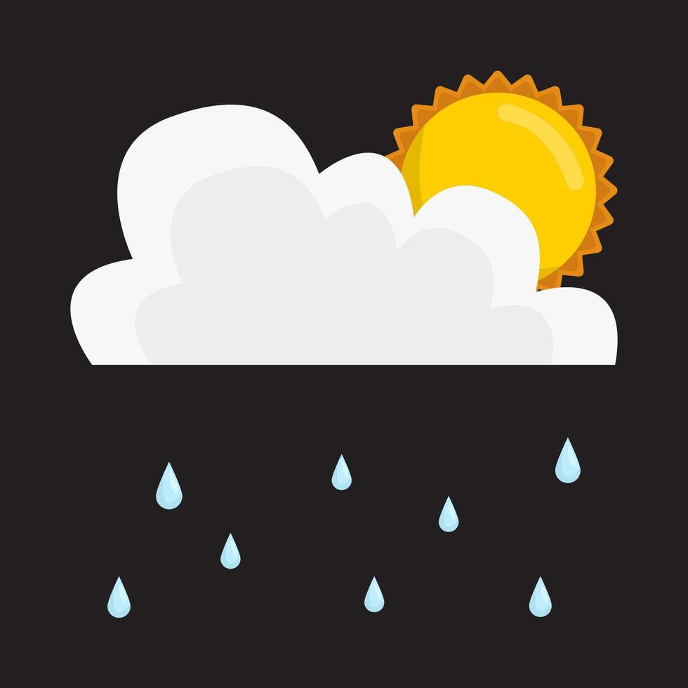 rain with sun illustration vector