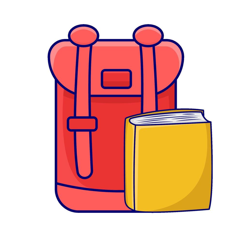 backpack with book illustration vector