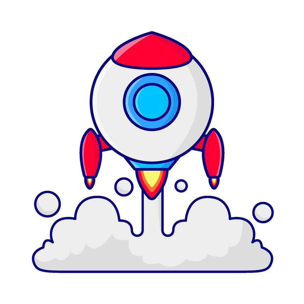 rocket fly illustration vector