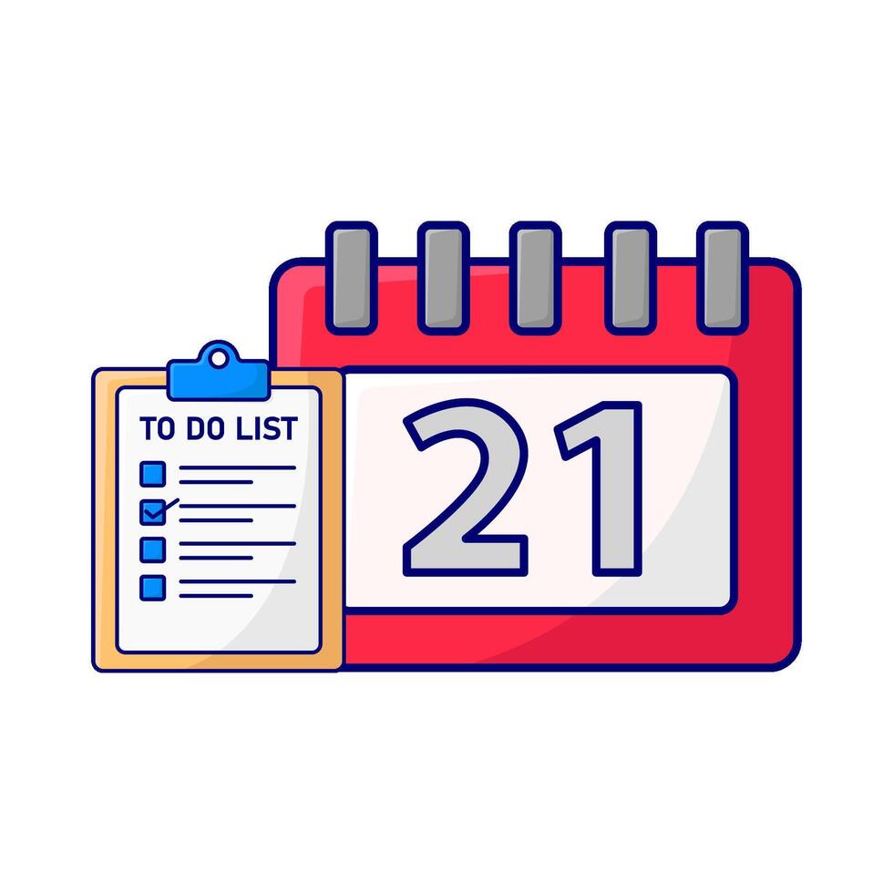 calendar with to do list illustration vector