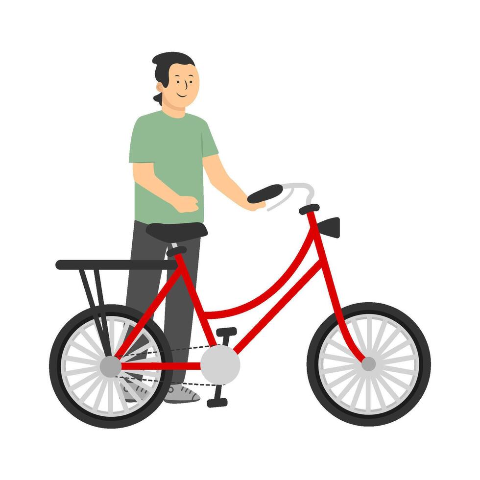 persona con bicicleta ilustración vector