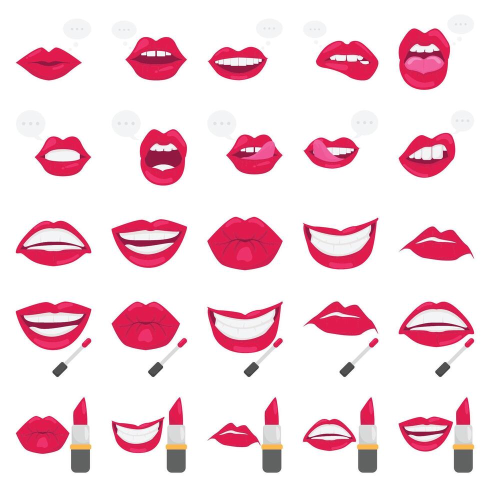 lips pack illustration vector
