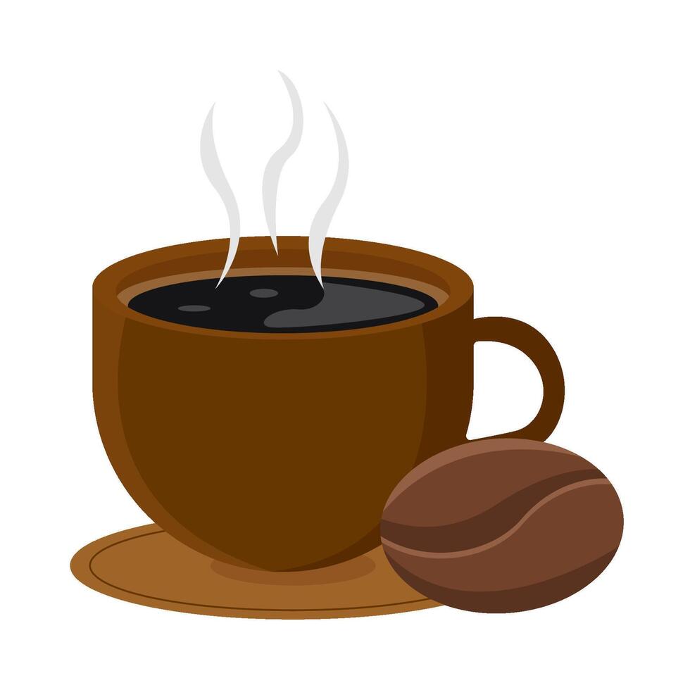 vaso café bebida con café frijoles ilustración vector