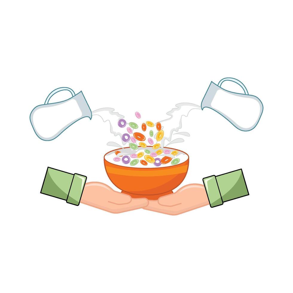 Illustration of cereal bowl vector