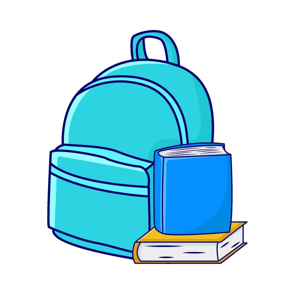 backpack with book illustration vector