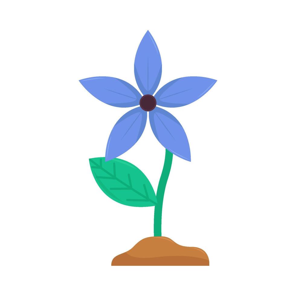 flower plant in soil illustration vector