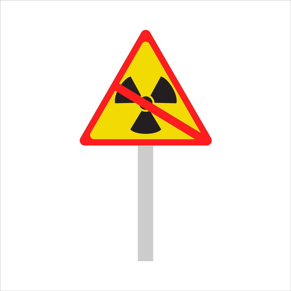 radiation in no sign board illustration vector