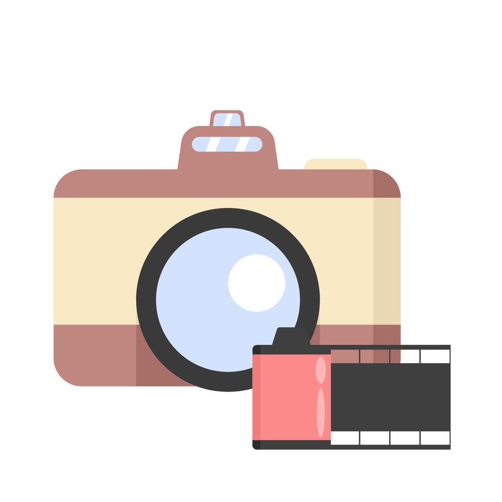 camera photo with cliche illustration vector