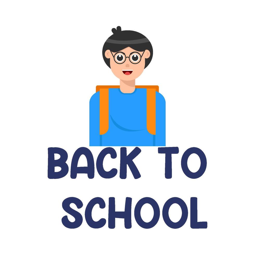 back to school text with student illustration vector