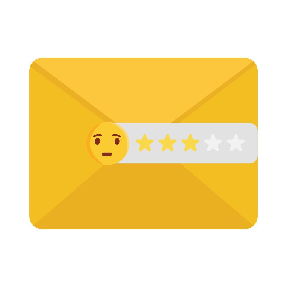 review star, emoji with mail illustration vector