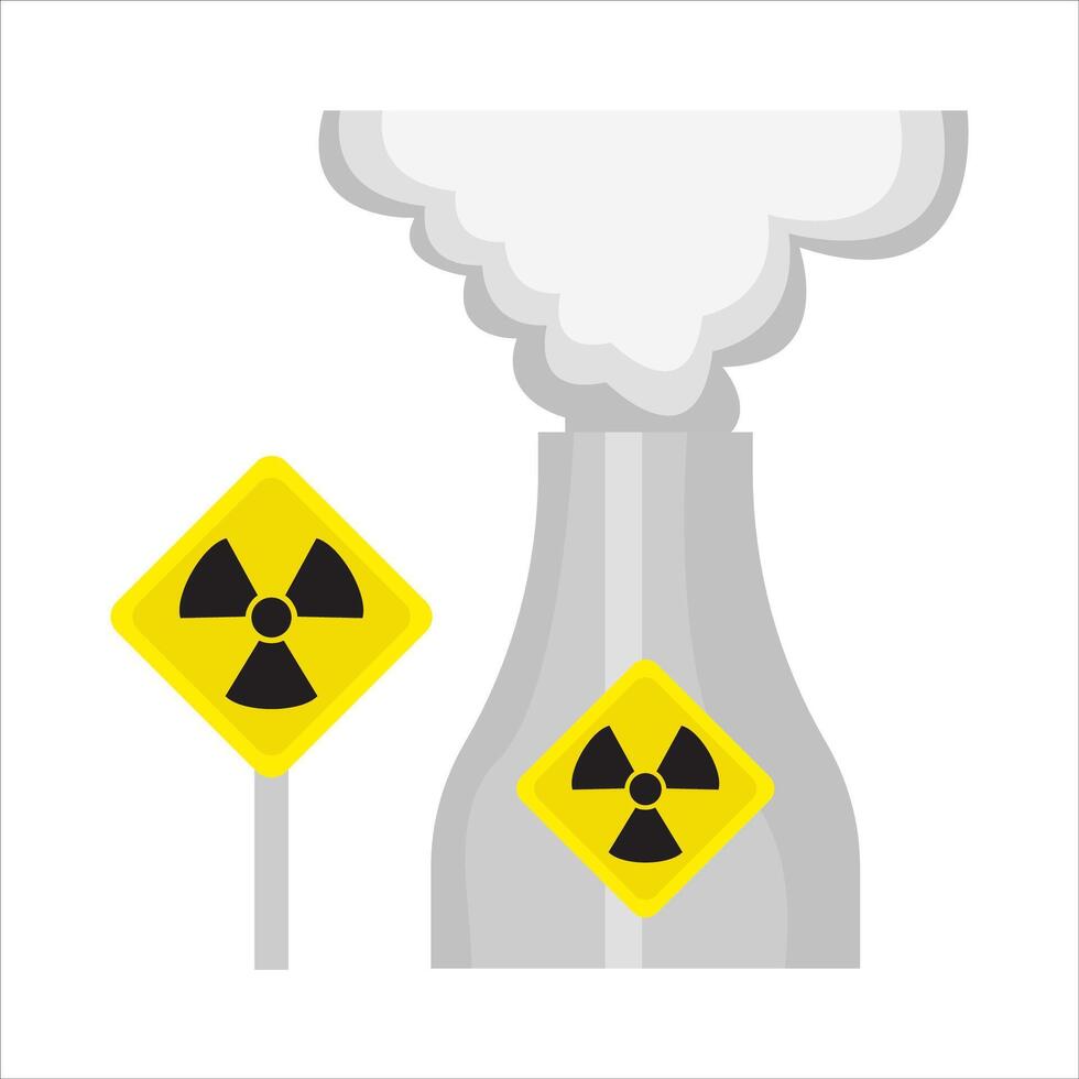 radiation board with radiation in chimney illustration vector