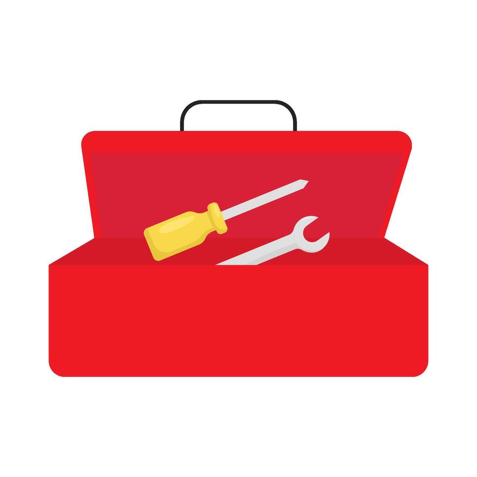 construction tools in box  illustration vector