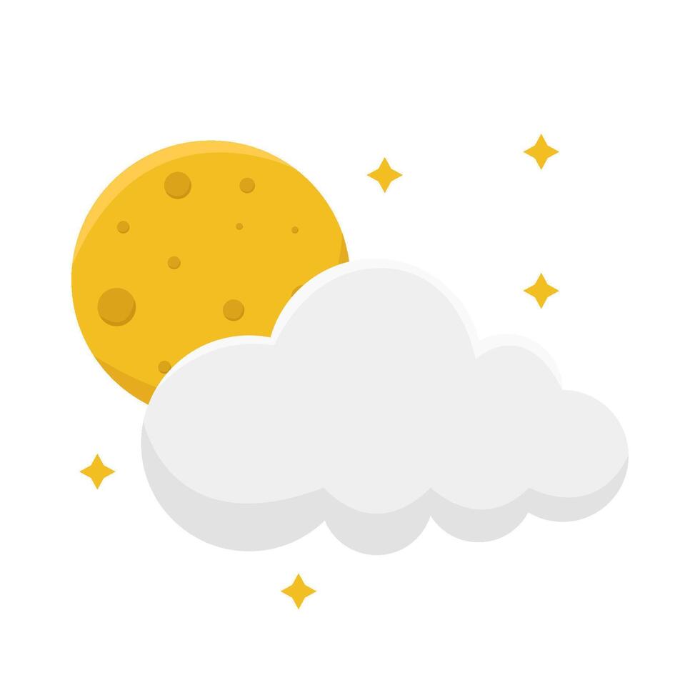 moon cloud with sparkle illustration vector