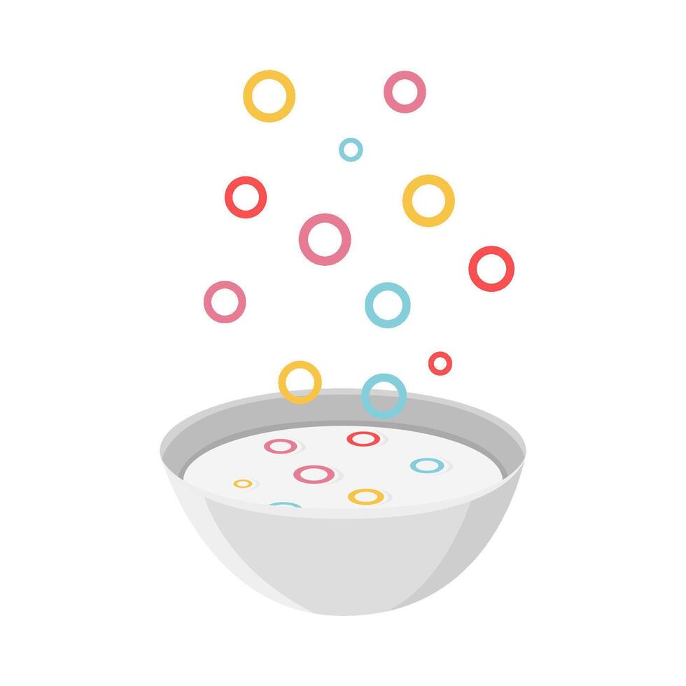 cereal milk in bowl illustration vector