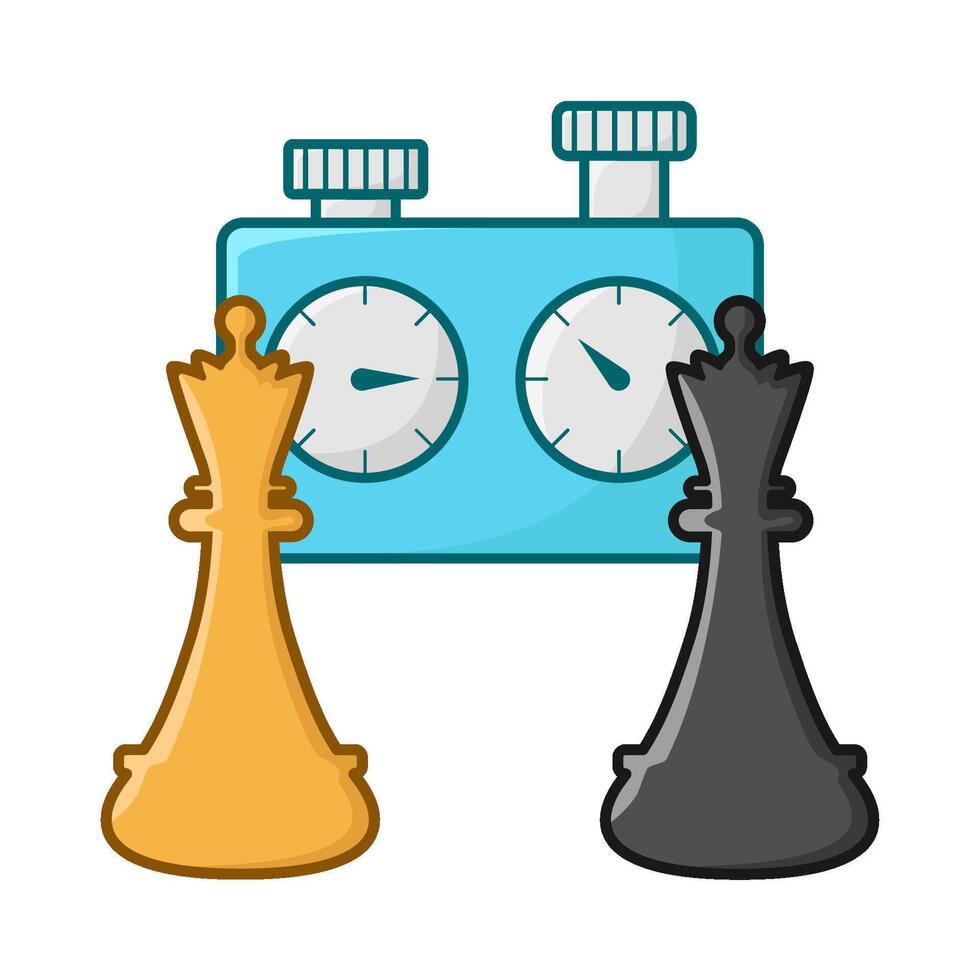 time with bishop chess illustration vector