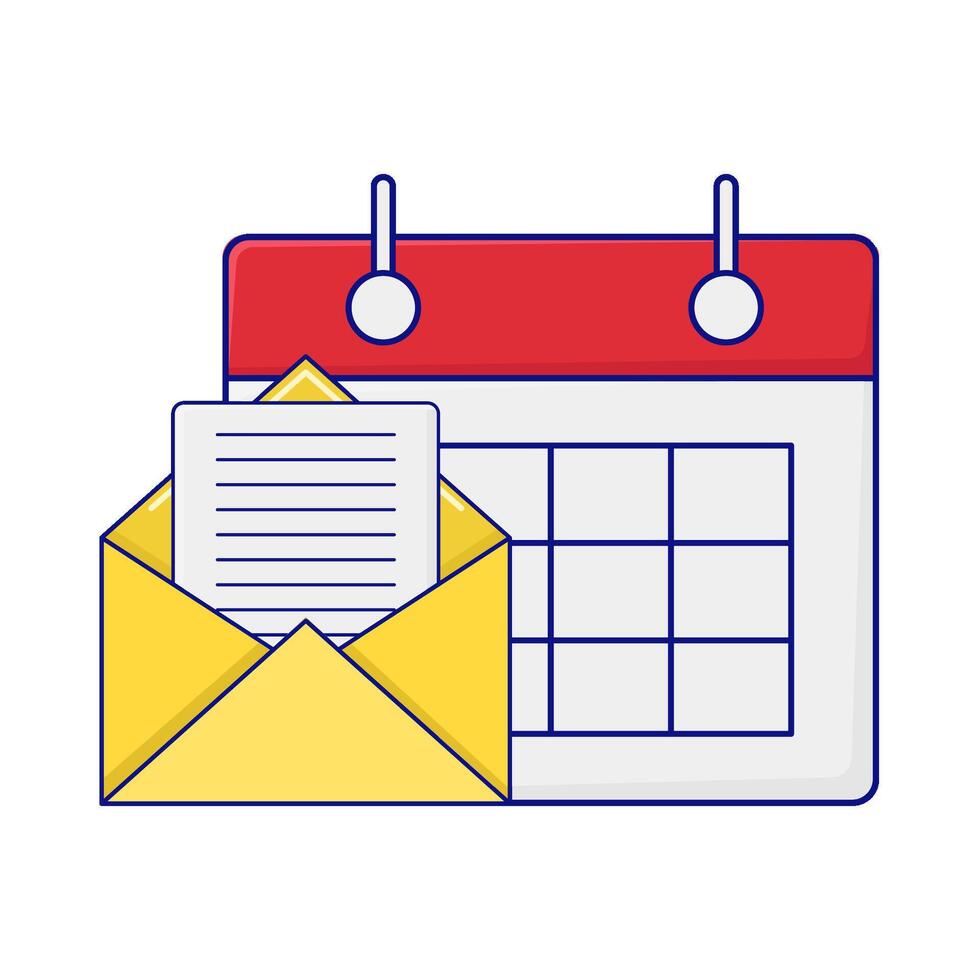 calendar with mail illustration vector