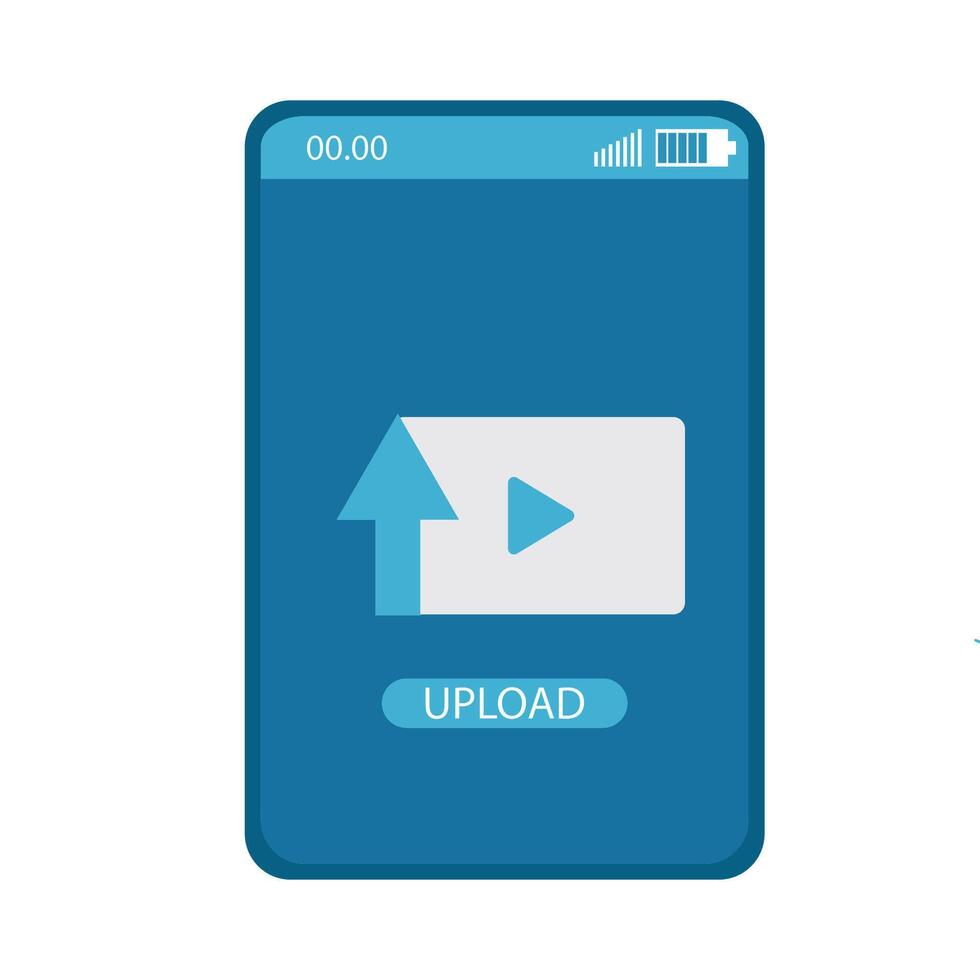 upload video in mobile phone illustration vector