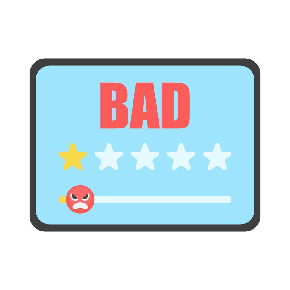 review bad customer in tab illustration vector