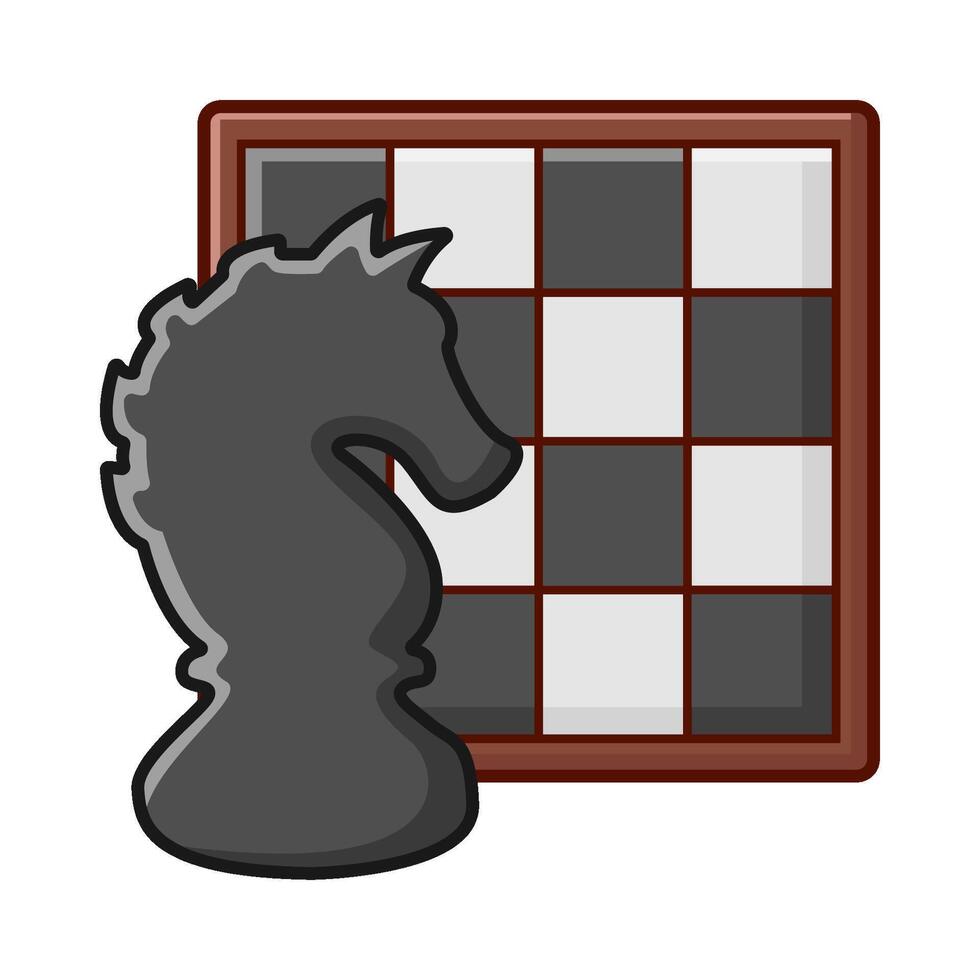 knight chess with board chess illustration vector