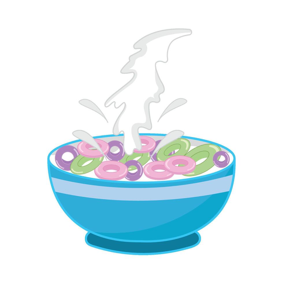 ilustración de cereal cuenco vector