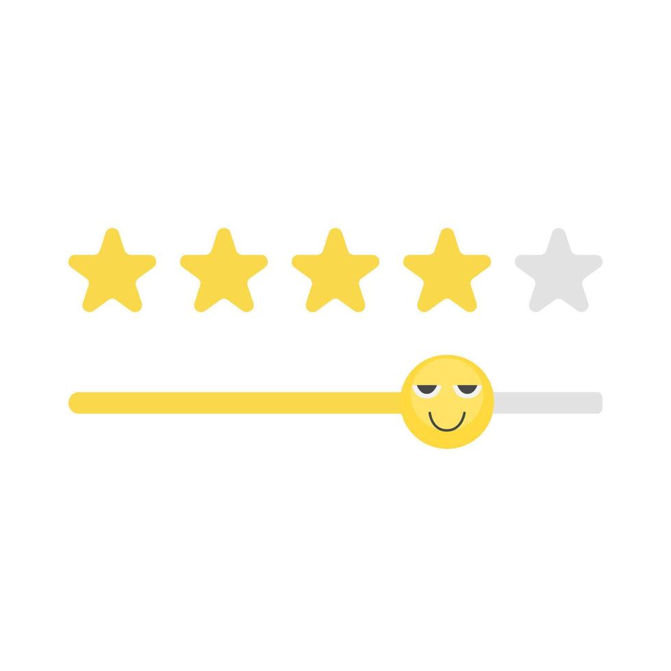 review star with emoji illustration vector