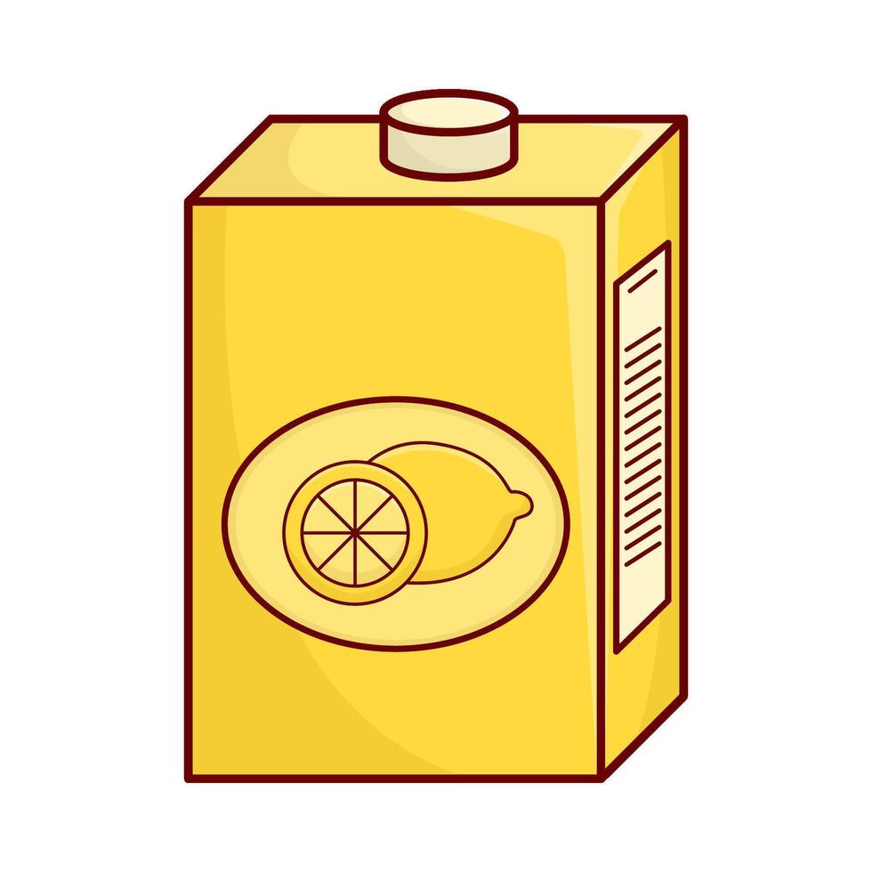 caja limón jugo ilustración vector