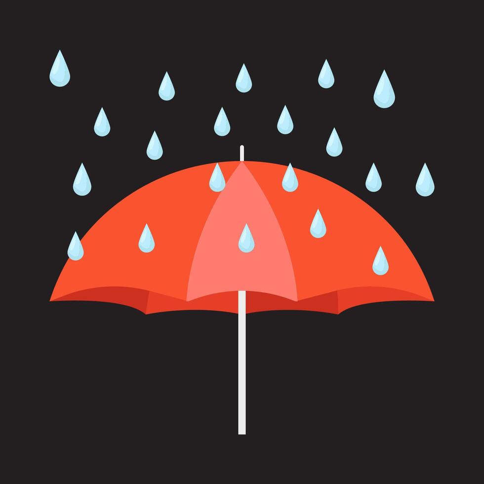 rain with umbrella illustration vector