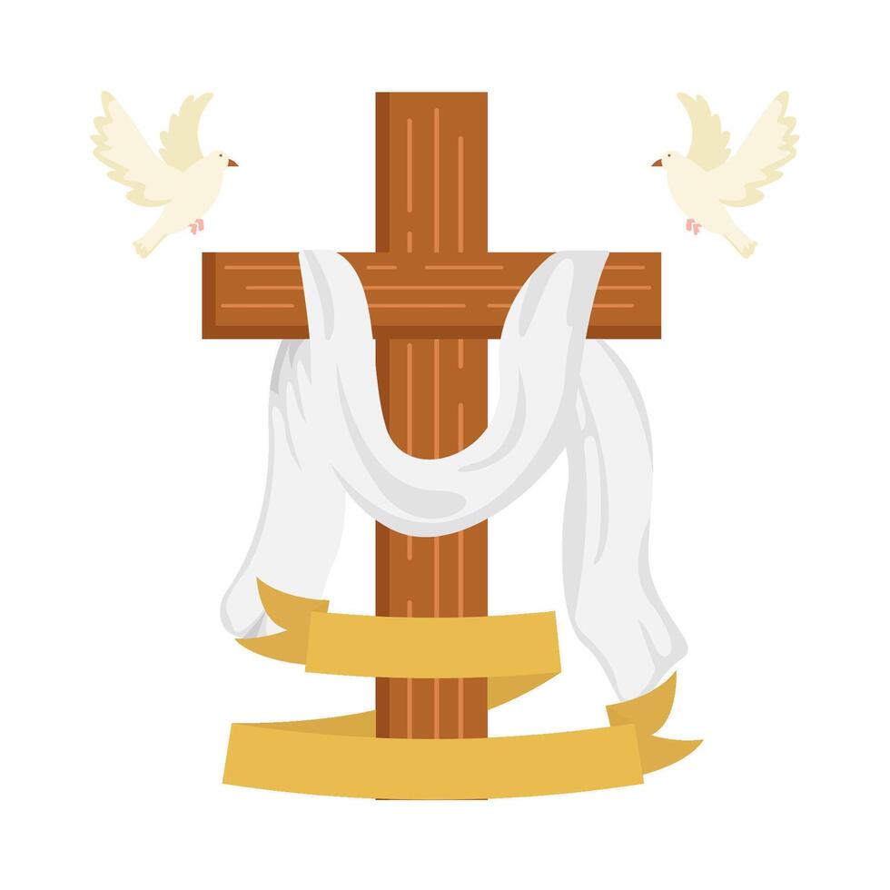 christian cross religious  illustration vector