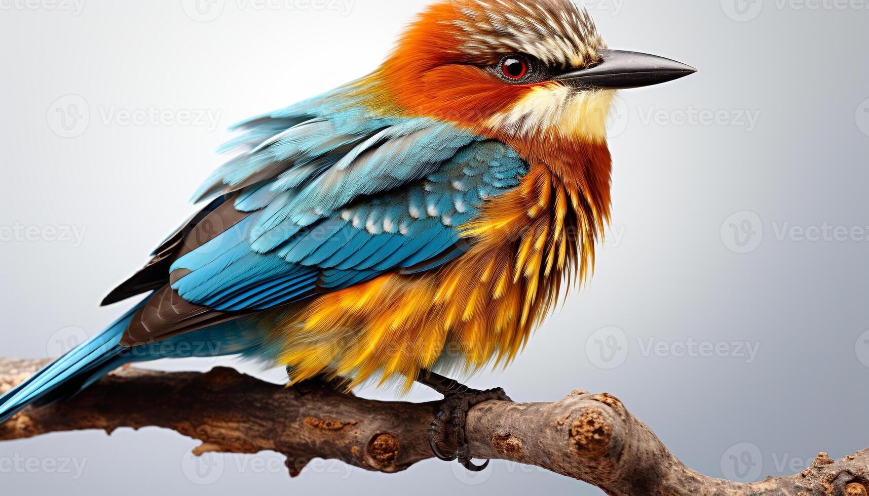 AI generated A cute macaw perching on a branch in the rainforest generated by AI photo