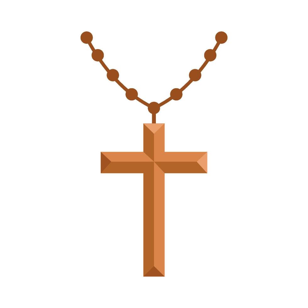 christian cross necklace illustration vector