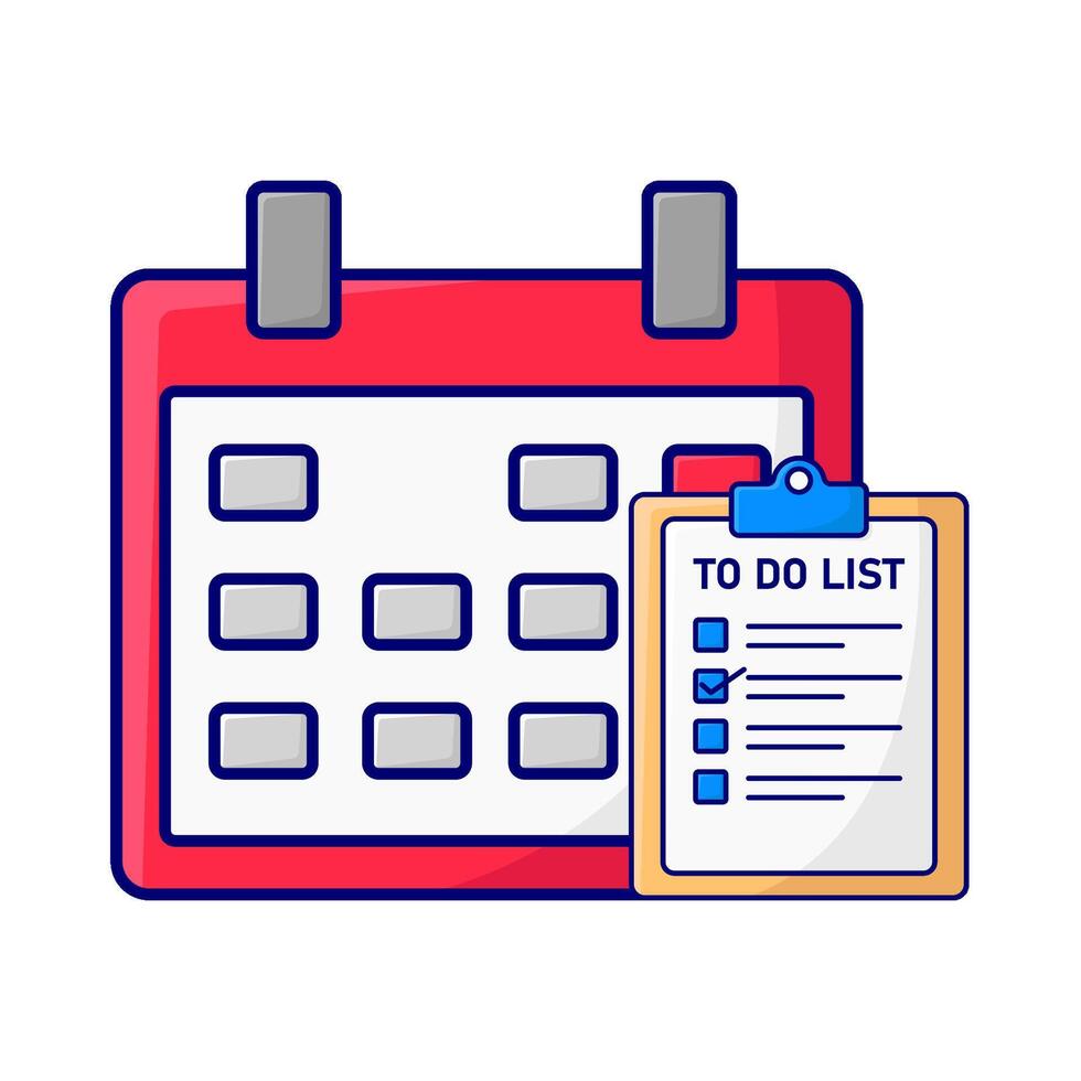 calendar with to do list illustration vector