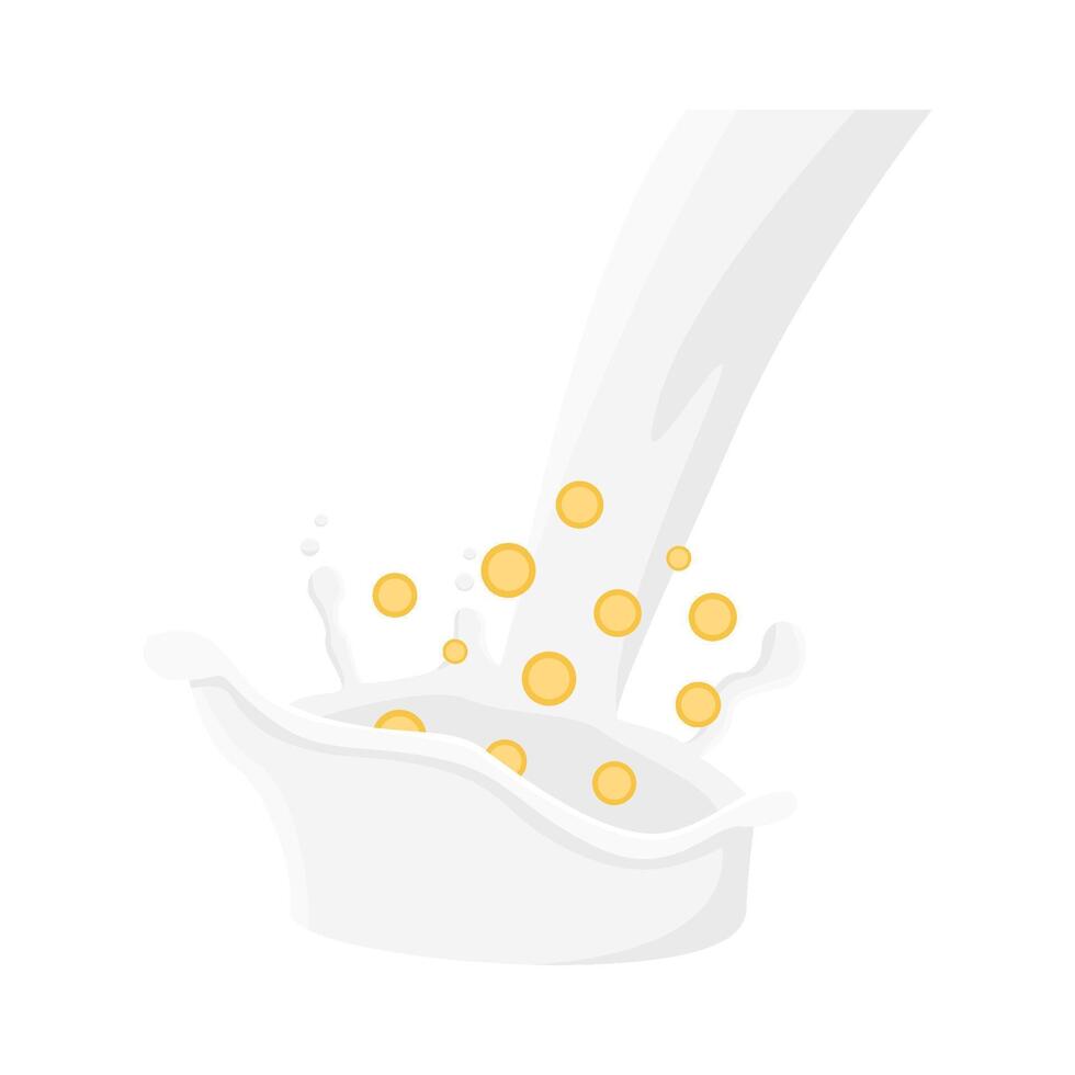 cereal with milk illustration vector