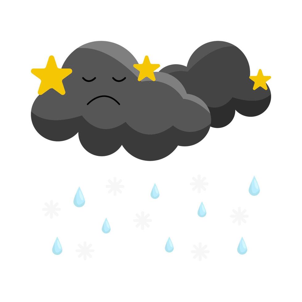 night cloud rain illustration vector