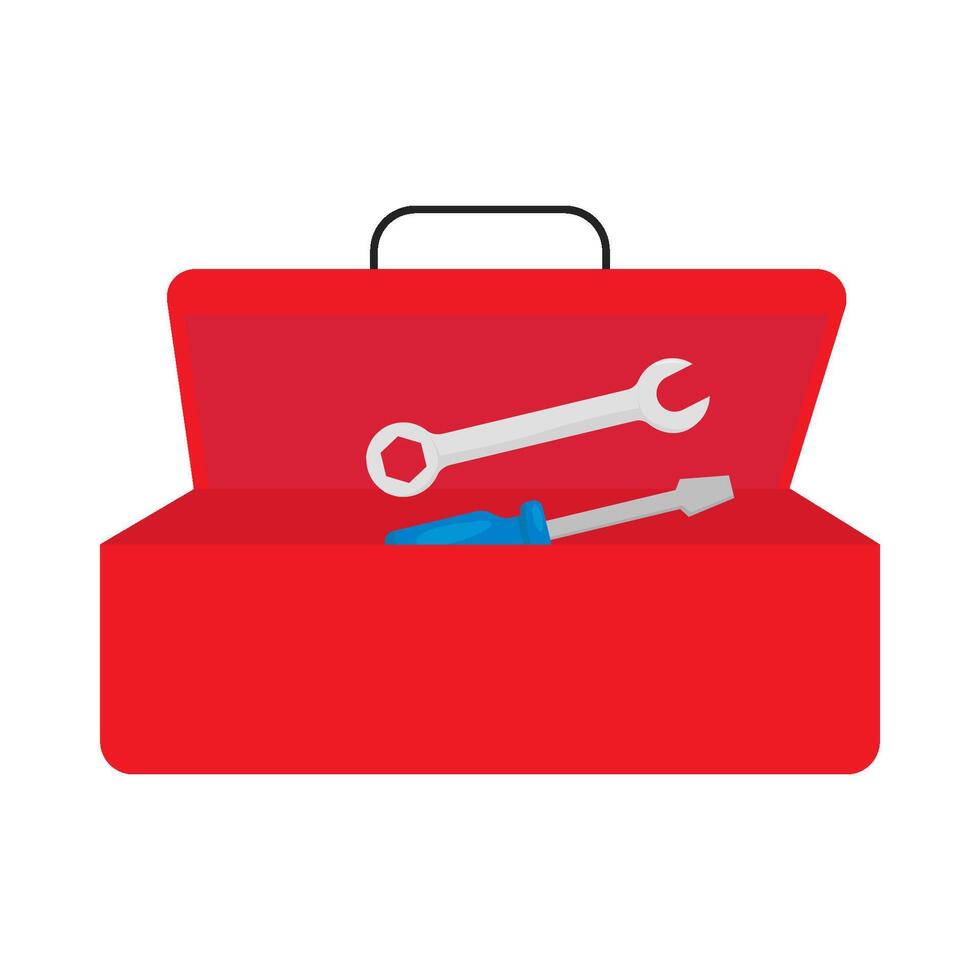 construction tools in box  illustration vector