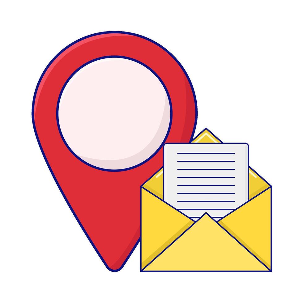location with mail illustration vector