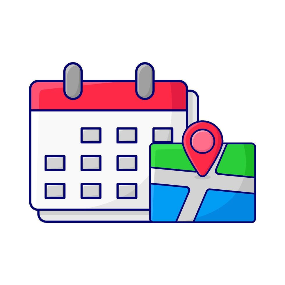 calendar with maps illustration vector