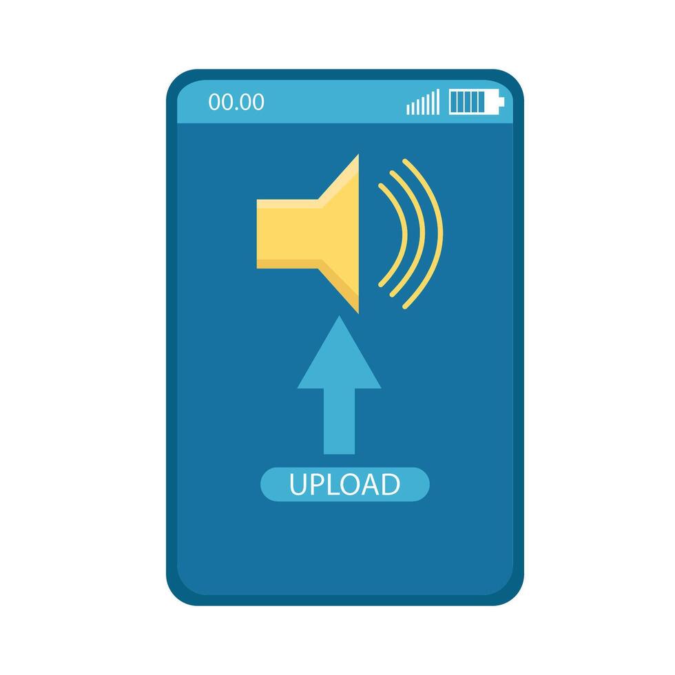 upload sound in mobile phone illustration vector