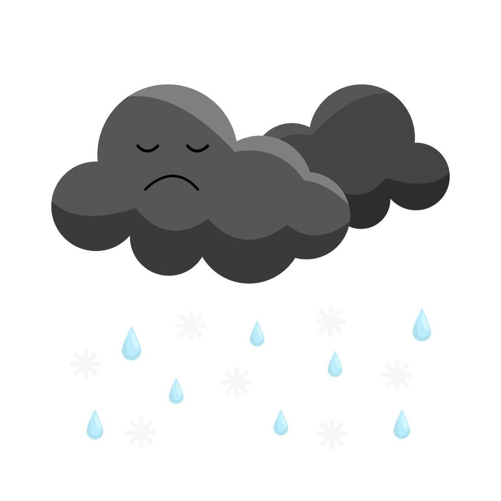 night cloud rain illustration vector